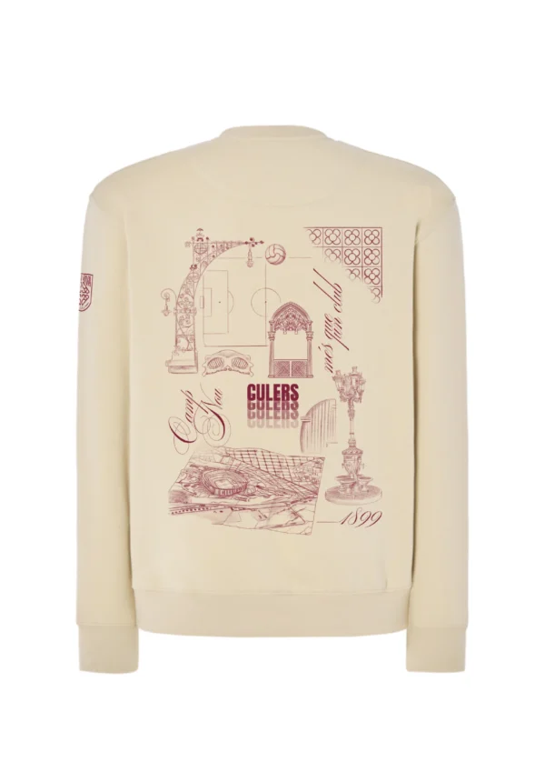 Sudadera Beige BonRiva Barcelona Club Espalda