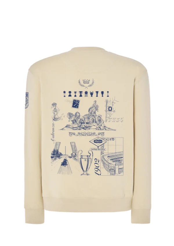 Sudadera Beige BonRiva Real Madrid Club Espalda