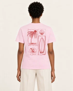 Espalda Camiseta Santa Paula en modelo