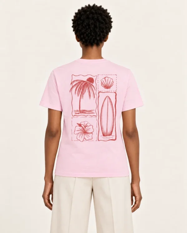 Espalda Camiseta Santa Paula en modelo