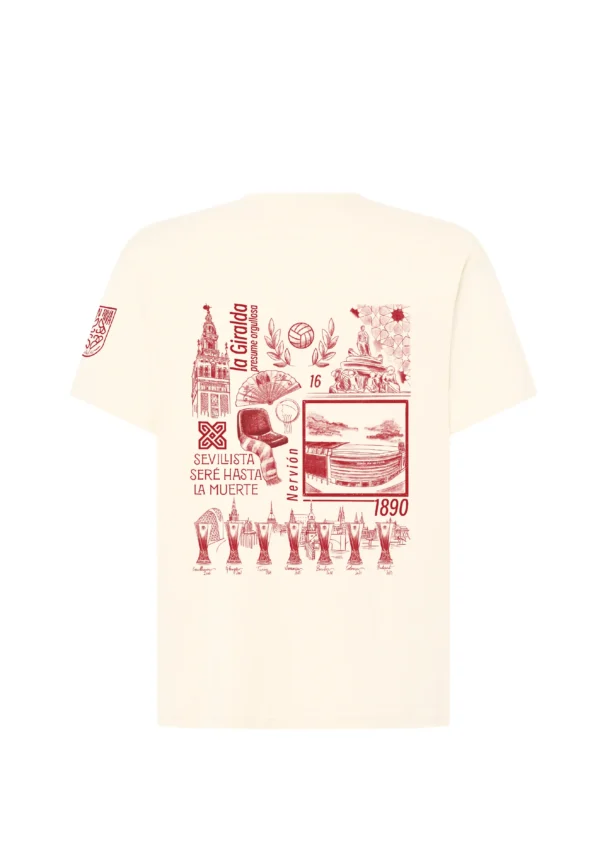 Camiseta Blanca BonRiva Sevilla Club Espalda