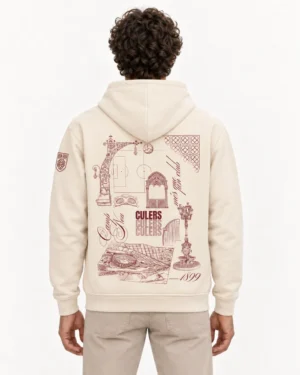Sudadera Capucha Barcelona Espalda en modelo