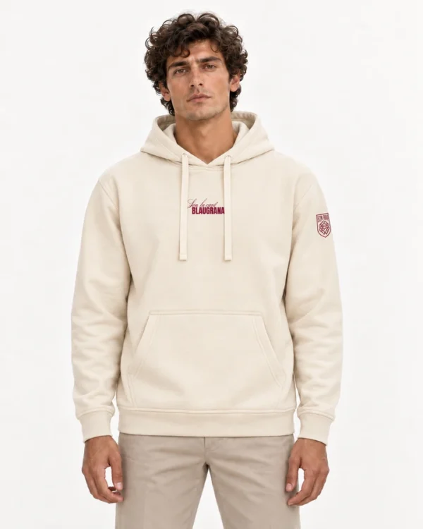 SudaderaCapuchaBarcelonaFrente Sudadera Capucha Barcelona Frente en modelo