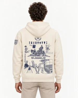 Sudadera Capucha Madrid Espalda en modelo