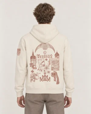 Sudadera capucha Valencia Espalda en modelo