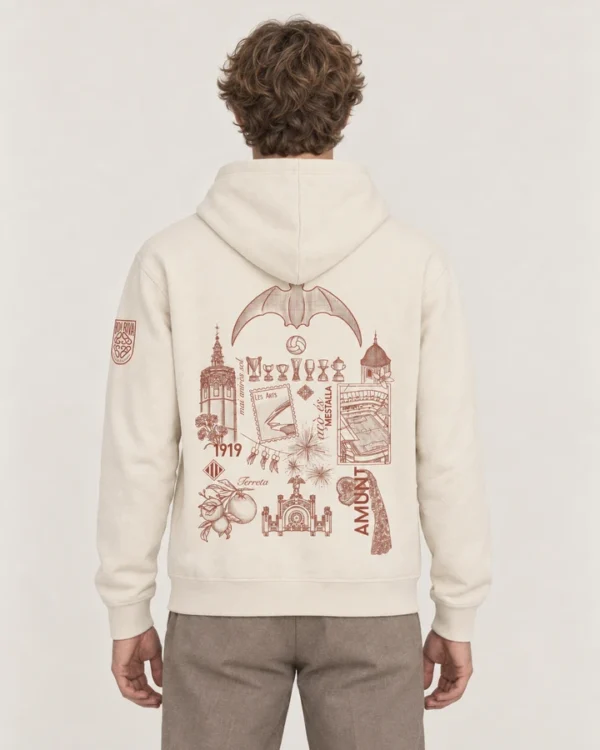 Sudadera capucha Valencia Espalda en modelo