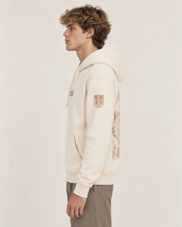 Sudadera capucha Valencia Lateral en modelo